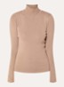 Jolie fijngebreide top met col - Beige