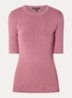 Jolie fijngebreide top met ronde hals - Roze