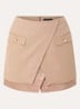 Oakland minirok met overslag en klepzakken - Camel