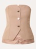 Oakland strapless gilet met sierknopen - Donkerbeige