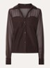 Opava blouse met borstzakkken - Donkerbruin