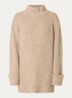 Opole grofgebreide mini trui-jurk in wolblend met col - Beige