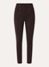 Oroville high waist skinny fit broek met sierknopen - Donkerbruin