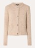 Otario fijngebreid vest in wolblend met ronde hals - Beige