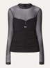 Ovillia semi-transparante top met col - Zwart