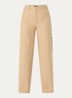Parlo high waist straight fit broek met klepzak - Camel