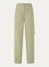 Parlo high waist straight fit broek met klepzak - Groen