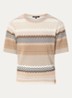Pilazio top met print - Donkerbeige