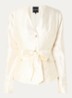 Porlamar blouse met metallic finish en strikdetail - Beige