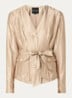 Porlamar blouse met metallic finish en strikdetail - Camel