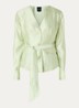 Porlamar blouse met metallic finish en strikdetail - Lichtgroen