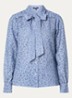 Pragues blouse met panterprint - Staalblauw