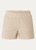 Qea high waist wide fit korte broek van badstof - Gebroken wit