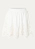 Rabano mini A-lijn rok met broderie - Wit