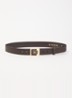 Rafiza riem van leer met logo  - Chocoladebruin