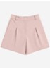 Reims high waist straight fit korte broek met steekzakken - Peach Skin