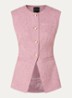 Reza gilet met tweed-look - Peach Skin