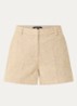Reza high waist straight fit korte broek met strass - Beige