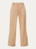 Ribe high waist wide fit pantalon van satijn met steekzakken - Camel