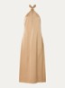 Ribe midi halter jurk van satijn - Zand