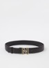 Riem van leer met logo - Zwart