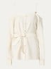 Riva blouse met strikceintuur - Creme