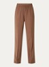 Riva mid waist straight fit pantalon met persplooi en steekzakken - Bruin