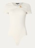Rubio body top met gedrapeerd detail - Creme