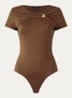 Rubio body top met gedrapeerd detail - Hazelnootbruin