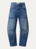 Shon mid waist balloon jeans met medium wassing - Indigo