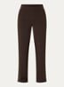 Asana high waist straight fit broek met ritszakken - Donkerbruin