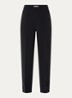 High waist straight fit pantalon met steekzakken - Zwart