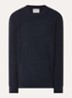 Danny grofgebreide pullover met ronde hals - Donkerblauw