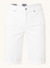 Briella mid waist straight fit korte broek met stretch - Wit