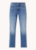 Ellison high waist straight leg jeans met stretch - Middenblauw