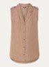 Gabrielle mouwloze blouse in linnenblend - Camel
