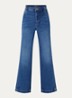 Gracie high waist wide leg jeans met lichte wassing - Zwart