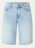 Lilly mid waist straight fit korte broek van denim - Grijs
