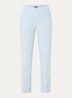 Marilyn high waist straight fit broek in linnenblend met steekzakken - Blauw