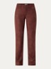 Marilyn high waist straight fit broek van imitatiesuède - Chocoladebruin