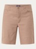 Mid waist straight fit korte broek in linnenblend - Camel