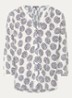 Pintuck blouse met V-hals en print - Gebroken wit