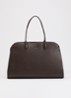 Alma schoudertas van leer met 16 inch laptopvak - Chocoladebruin