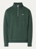 Established Works sweater met halve rits en logoborduring - Donkergroen