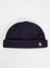 Micro ribgebreide muts met logo - Donkerblauw
