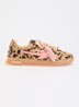End Of Play sneaker van leer met ponyhair - Camel