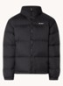 Puffer jack met donsvulling en opbergbare capuchon - Zwart