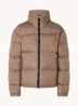 Puffer jack met donsvulling en opbergbare capuchon - Taupe