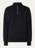 Sweater met halve rits en logoborduring - Zwart