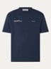 T-shirt met logoborduring - Donkerblauw